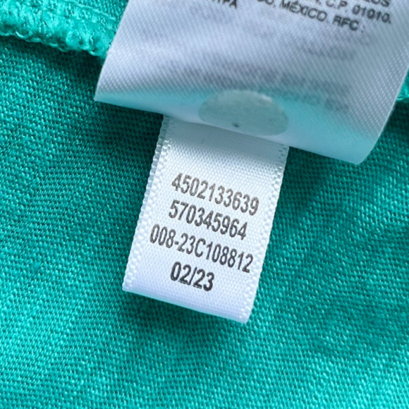 Chicos Puff Sleeve V Neck Slub Tee Teal Green Womens Plus XXL Cotton Modal - Picture 11 of 12